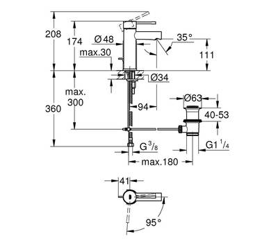 Смеситель для умывальника GROHE 23 379 001