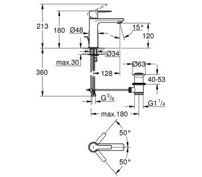 Смеситель для умывальника GROHE 32 114 001