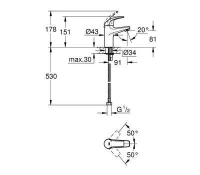 Смеситель для умывальника GROHE 32 848 000