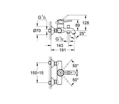 Смеситель для ванны GROHE 32 865 000