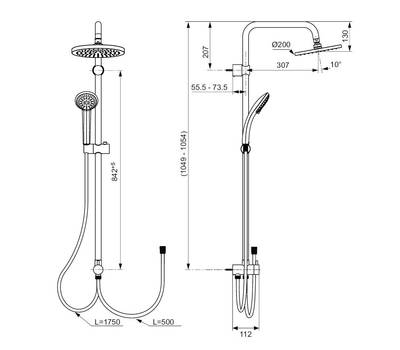 Душевой гарнитур IdealStandard A6281AA