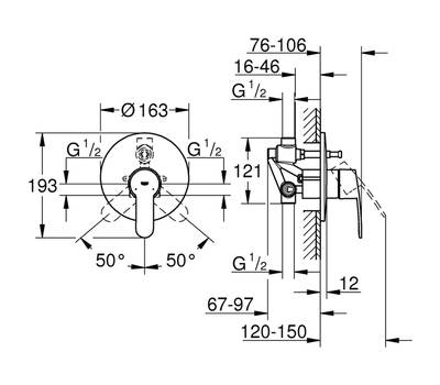 Смеситель для ванны GROHE 33 637 002