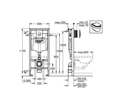 Инсталляция для унитаза GROHE 38 750 001