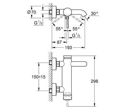 Смеситель для ванны GROHE 33 624 001