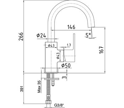 Смеситель для умывальника ECA 102188036EX