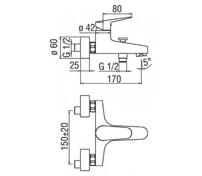 Смеситель для ванны NOBILI BS101110/1CR