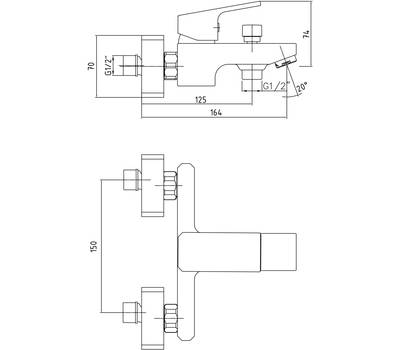 Смеситель для ванны ECA 103502469EX