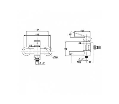 Смеситель для ванны KAISER 34022-1Br