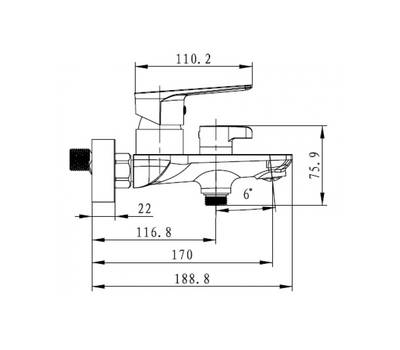 Смеситель для ванны KAISER 60022