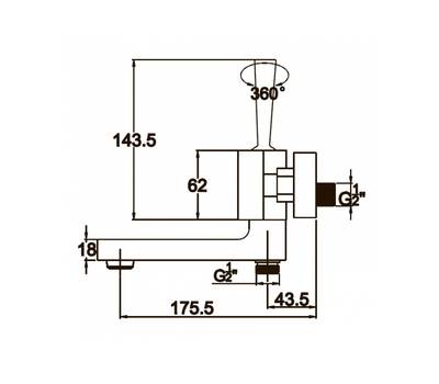 Смеситель для ванны KAISER 65022