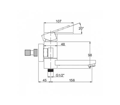 Смеситель для ванны KAISER 34022-L