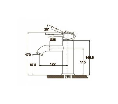 Смеситель для умывальника KAISER 51011-1An