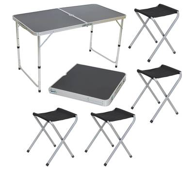 Набор складной мебели ЭКОС CHO-150-E Комплект "Пикник" (стол и 4 стула ) черный (992992)