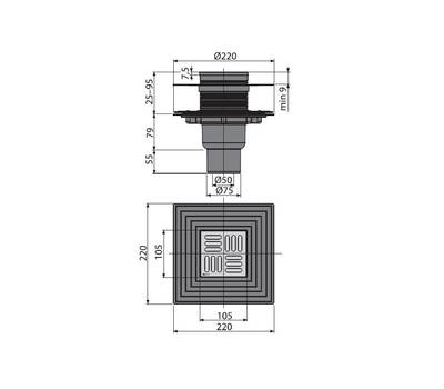 Трап для душа Alca Plast APV2324