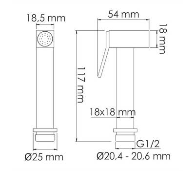 Лейка для биде WasserKRAFT A212