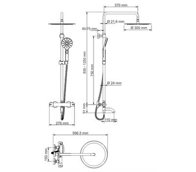 Душевой гарнитур WasserKRAFT A28801 Thermo