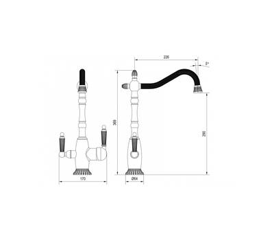 Смеситель для кухни под фильтр ZorG Sanitary ZR 349 YF BR