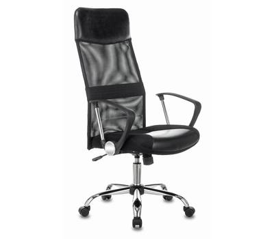 Офисное кресло БЮРОКРАТ CH-600SL черный искусст.кожа/сетка/ткань крестовина металл хром