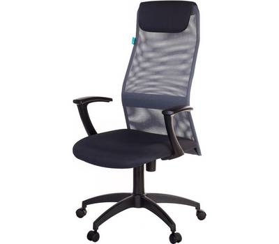 Офисное кресло БЮРОКРАТ KB-8N темно-серый TW-04 TW-12 сетка/ткань с подголов. крестовина пластик