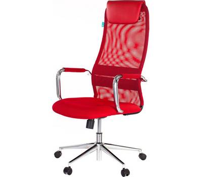 Офисное кресло БЮРОКРАТ KB-9N красный TW-35N TW-97N сетка с подголов. крестовина металл хром