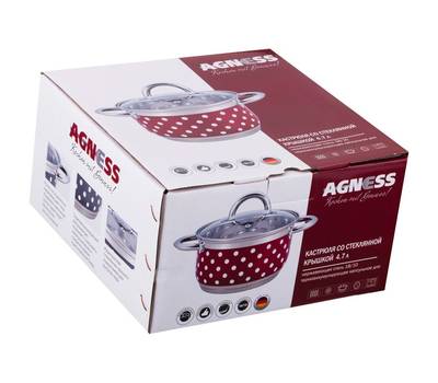 Кастрюля с крышкой AGNESS 937-713 4,7л ГОРОШЕК