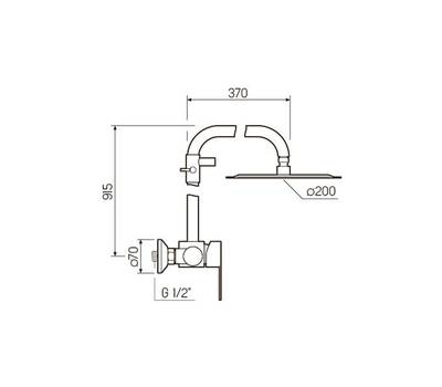 Смеситель для душа РМС SUS124-003DK-2