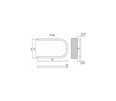 Полотенцесушитель Terminus П-образный 320x700