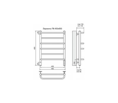 Полотенцесушитель Terminus Евромикс П6 450x650