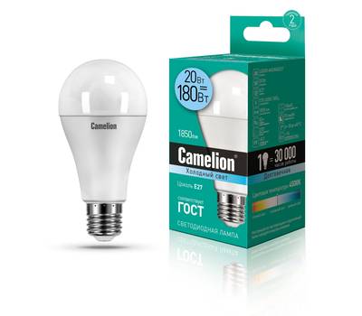 Комплект светодиодных лампочек CAMELION LED20-A65/845/E27/10шт