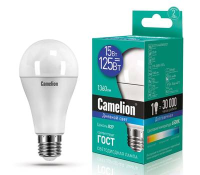 Комплект светодиодных лампочек CAMELION LED15-A60/865/E27/10шт