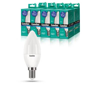 Комплект светодиодных лампочек CAMELION LED10-CW35/865/E14/10шт