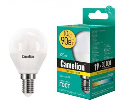 Комплект светодиодных лампочек CAMELION LED10-G45/830/E14/10шт