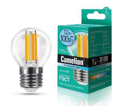 Комплект светодиодных лампочек CAMELION LED12-G45-FL/845/E27/10шт