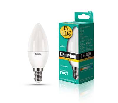 Светильник светодиодный CAMELION LED12-C35/830/E14