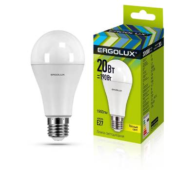 Комплект светодиодных лампочек ERGOLUX LED-A65-20W-E27/-3K 10шт