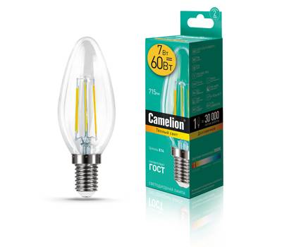 Комплект светодиодных лампочек CAMELION LED7-C35-FL/830/E14/10шт