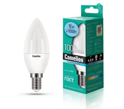 Комплект светодиодных лампочек CAMELION LED12-C35/845/E14/10шт