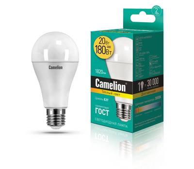 Комплект светодиодных лампочек CAMELION LED20-A65/830/E27/10шт