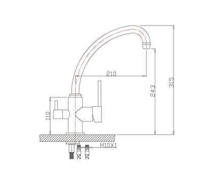 Смеситель для кухни под фильтр ZorG Sanitary ZR 316 YF