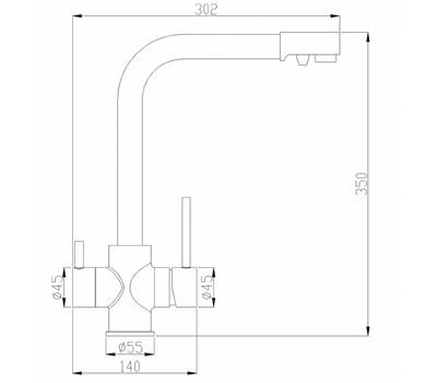 Смеситель для кухни под фильтр Steel Hammer SH 552 BRONZE