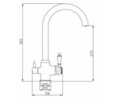 Смеситель для кухни под фильтр Steel Hammer SH 723 INOX