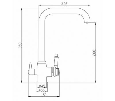 Смеситель для кухни под фильтр Steel Hammer SH 725 INOX