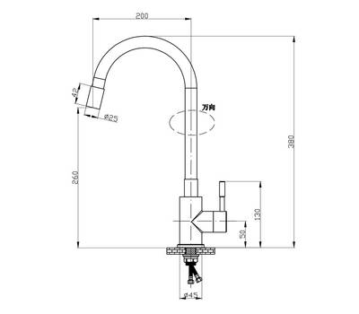 Смеситель для кухни РМС SUS124BL-016F