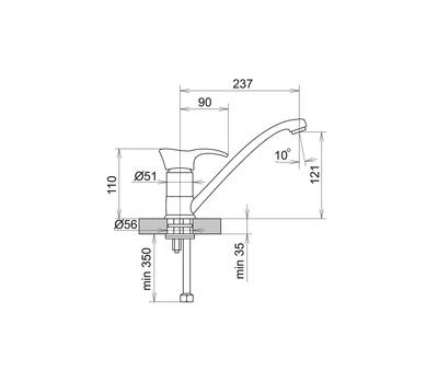 Смеситель для кухни AquaGranitEx C-1040 (308) , черный