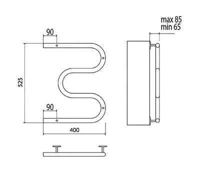 Полотенцесушитель Terminus М-образный 400x500