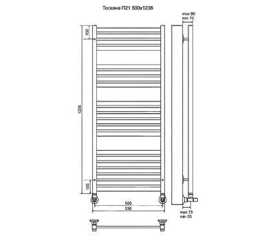 Полотенцесушитель Terminus Тоскана П21 500x1236