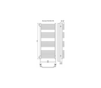 Полотенцесушитель Terminus Виктория П22 500x1196, ТЭН HT-1 300W, левый/правый