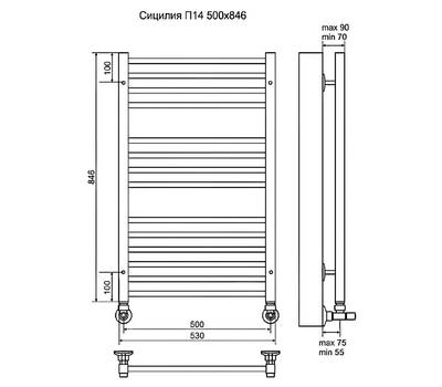 Полотенцесушитель Terminus Сицилия П14 500x846