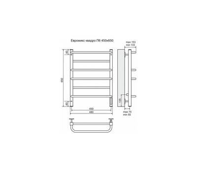 Полотенцесушитель Terminus Евромикс Квадро П6 450x650