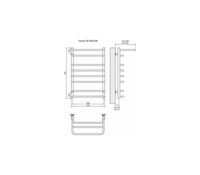 Полотенцесушитель Terminus Прованс П5 500x650, ТЭН HT-1 300W, левый/правый